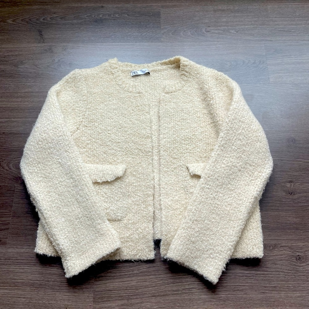 Zara Boucle Sweater Jacket